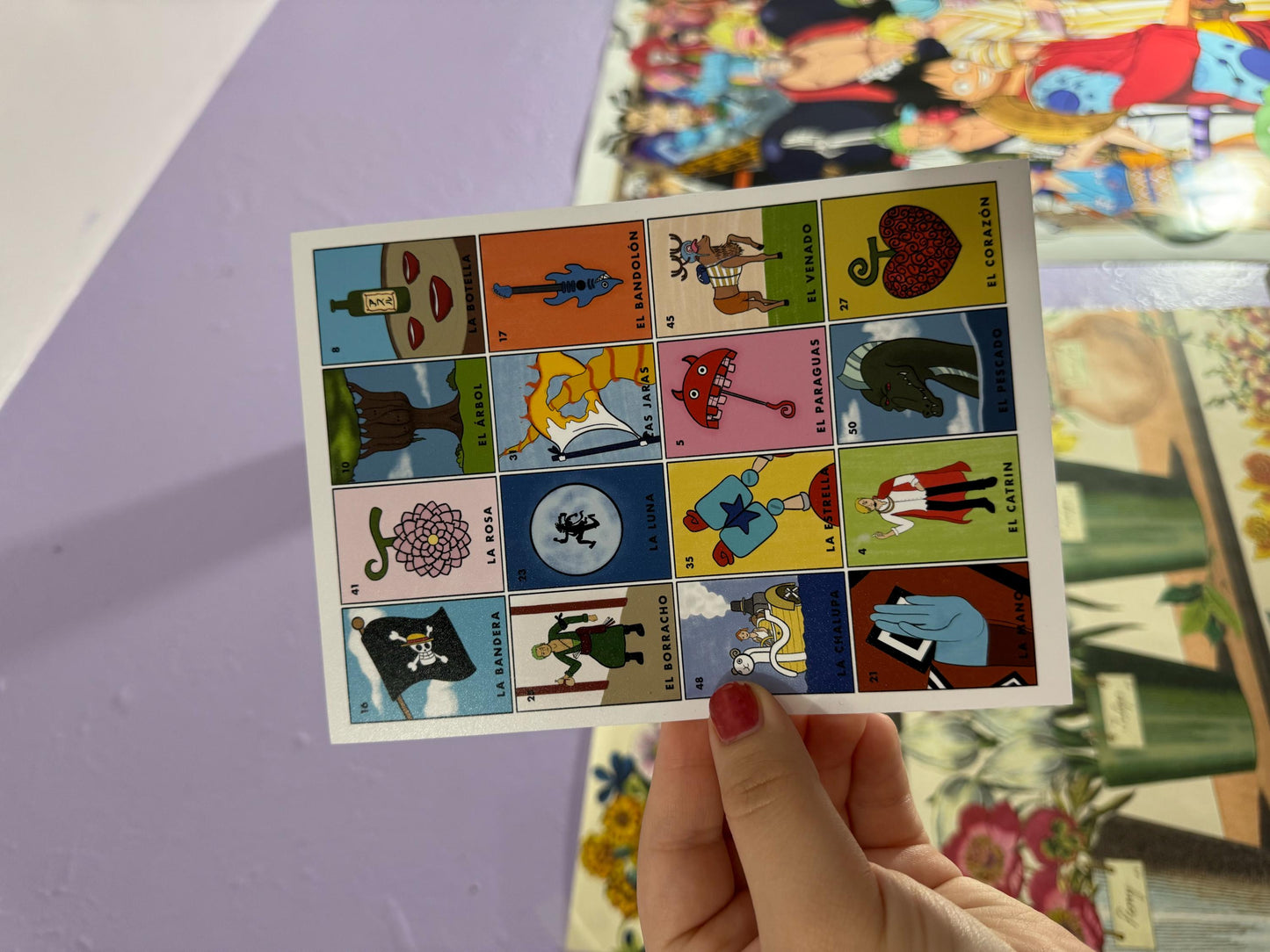 Pirate Loteria Print || Anime, Manga, Mexican, Inspired Art, Room decor, Wall art, Colorful