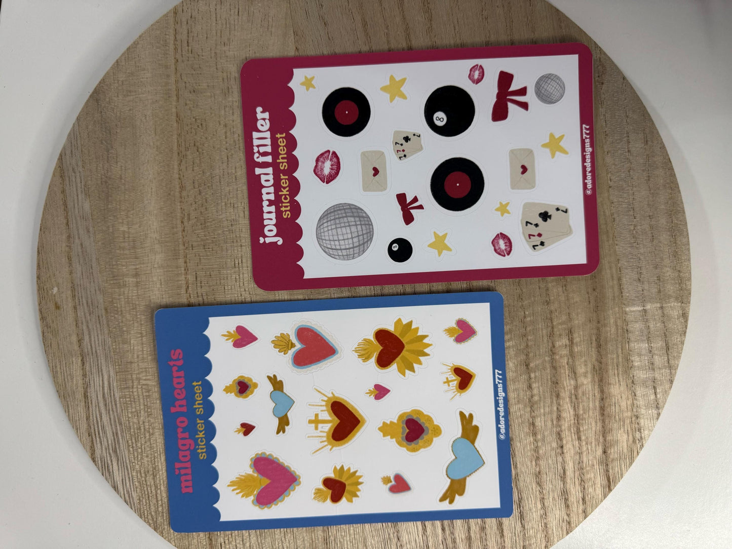 Cute Journaling Sticker Sheets || Hearts, Candy, Strawberry, Discoball, Kisses, Filler Sticker, Junk Journal, Bullet Journal, Planner, Vinyl